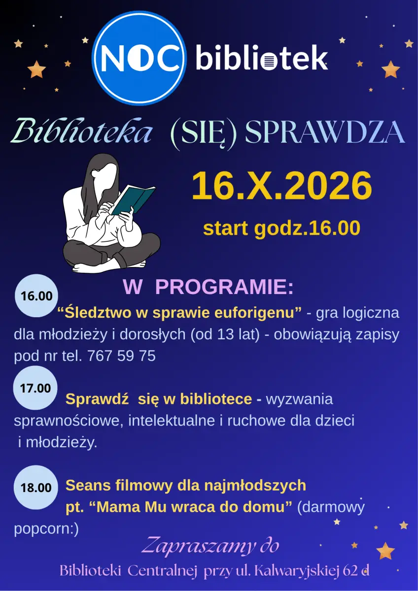 Noc Bibliotek 2026 w Piekarach Śląskich