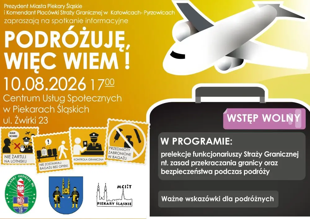 Bezpłatne spotkanie informacyjne 'Podróżuję, więc wiem!' w Piekarach Śląskich