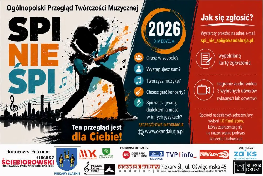 Trwa nabór do XIV edycji Ogólnopolskiego Przeglądu Twórczości Muzycznej SPI NIE ŚPI 2026