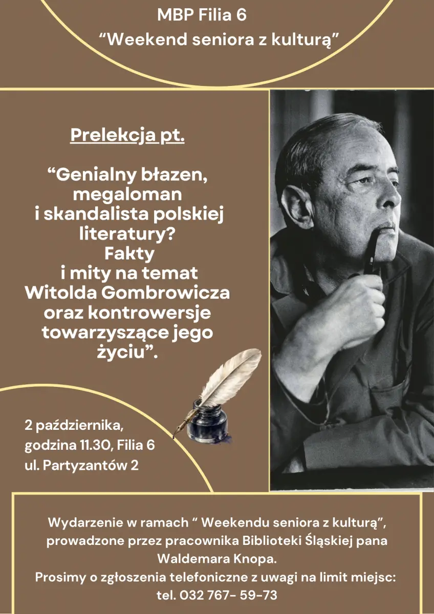 Prelekcja na temat Witolda Gombrowicza w Piekarach Śląskich