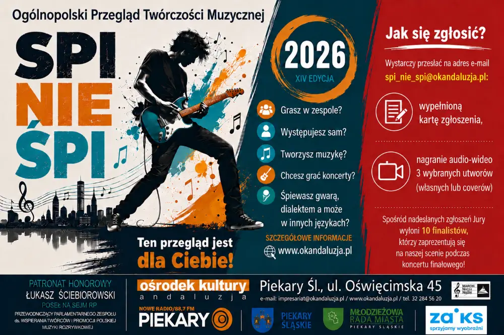 Nabór do XIV Ogólnopolskiego Przeglądu Twórczości Muzycznej SPI NIE ŚPI 2026