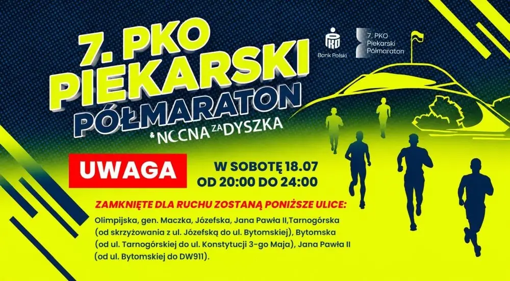 Utrudnienia w ruchu z powodu 7. PKO Piekarskiego Półmaratonu